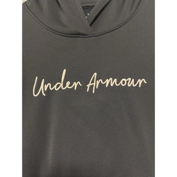 Under Armour Women's Fleece Script Pullover Hoodie-‎ Black- Medium - Picture 4 of 8